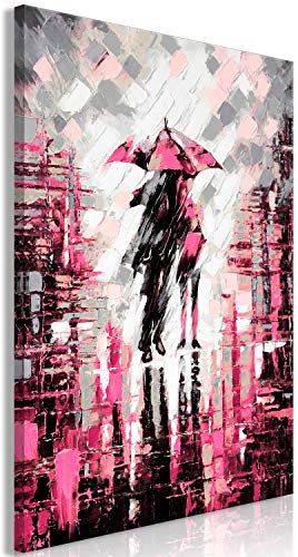 murando - Tableau décoratif figuratif 60x90 cm - Impression sur toile colorée - Décoration murale pour salon et chambre - Rouge marron rose - Abstraction pluie amour couple romantique h-C-0117-b-d