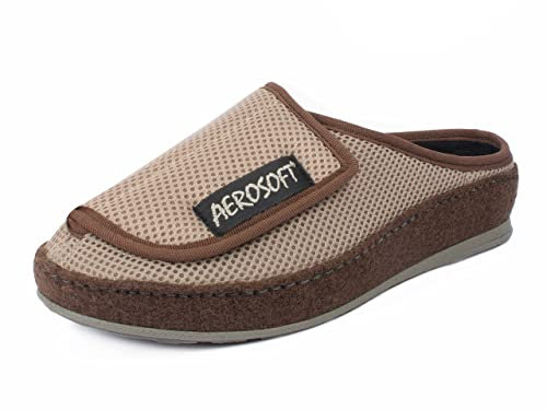 Aerosoft mules 6032-4P Chausson Femmes Hommes respirantes antidérapantes (Beige, Numeric_38)