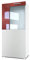Vladon Vitrine de cinéma, Blanc Mat/Bordeaux Haute Brillance - Vitrine Moderne en Verre - (LxHxP) : 50,5 x 111 x 32,5 cm