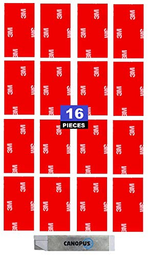 CANOPUS Doppelseitiges Klebepads Extra Stark, Wasserfest Kennzeichenhalter, 16 St (25mm x 50mm) Klebepunkte Doppelseitig Klebepads für Wohnkultur, Nummernschildhalterung für KFZ