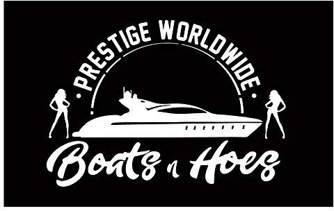 ENMOON Boats and Hoes Banner (3x5ft, Anti-Fade Poly, 150D) Premium Quality Wall Banner with Two Brass Grommets in Multicolored (including Black) for High Schools