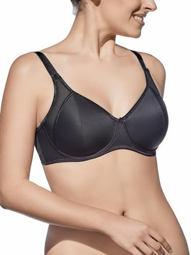 Selente My Secret K441 Reggiseno Donna a Coppa Morbida Curvy/Taglie Forti Coppe D-K con Salva bucato Incluso, Nero, IT 7D (EU 100D)