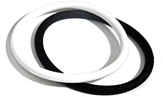 Lot de 2 bracelets en caoutchouc de silicone noir et blanc pour homme et femme, taille unique, Silicone, Pas de gemme