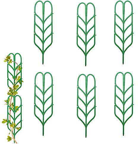 6pcs Mini Kletterpflanzen Rankhilfe Gartenpflanzenhalter Pflanzenpfahl Plastik Blumenstütze Diy Kletterpflanzen Rankhilfe für Kunststoff Zimmerpflanzen Pflanzenpfahl Kletterhilfe Blumenpfahl(Grün）