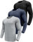 3 Pack Long Sleeve Tee Shirts for Men Dry Fit Moisture Wicking Long Sleeve Shirts Sun Protection Workout Shirts for Running Black/Navy/HGrey-3P03-M