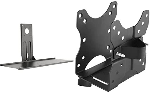 Maclean MC-756 Tastaturhalterung VESA 75x75 100x100 Tastatur und Maus Halterung & ICY Box IB-MSA102-VM Halterung für Mini-PC, bis 5 kg, Montage an Monitorständer oder VESA, Stahl, schwarz