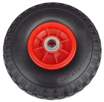 Frosal PU Rad Sackkarre 260 mm 3.00-4 | 20 mm Achse | Kugellager | Sackkarrenrad Vollgummi | Ersatzrad Bollerwagen pannensicher | Reifen (1)