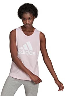 adidas Damen Essentials Big Logo Tank Top, Clear PINK/White, XL
