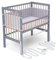 FabiMax Baby Beistellbett für Boxspringbett, TÜV geprüft 2022, inkl. Matratze und Nestchen aus Netzstoff, Buche massiv grau/Natur, Air/graue Würfel