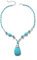 HMOOY Türkis Halskette, Vintage Böhmische Türkis Perlen Halskette Verstellbare Lange Türkis Tropfen Anhänger Halskette Western Ethnische Boho Schmuck für Damen Mädchen (Stil 1)
