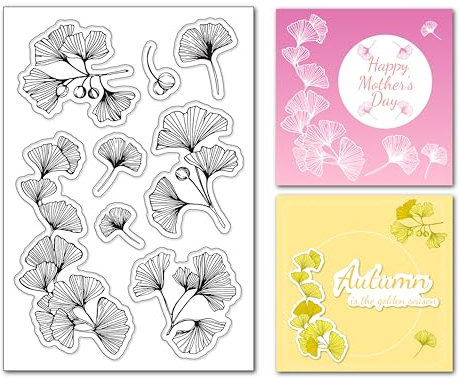 DIY Blätter transparente Stempel Ginkgo Blätter Frühling Herbst Silikon Gummi Stempel Dichtungen für Karten Herstellung DIY Scrapbooking Album Dekoration Papier Handwerk