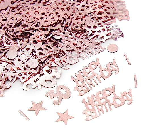 30 Birthday Confetti, 30th Rose Gold Metallic Foil Sequins Table Scatter Sprinkles for 30 Years Birthday Party Anniversary Table Party Decorations 15g A3MGSRZX (30th)