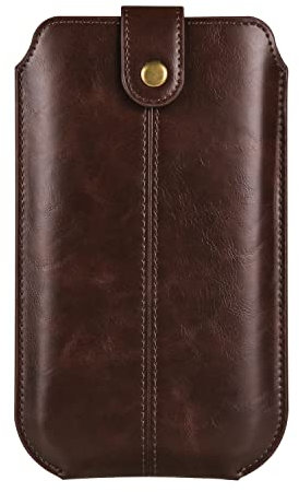 Niaoszhex Custodia per telefono universale,custodia in pelle con clip da cintura,borsa da cintura verticale per:iPhone 13/14/15/16/Plus/Pro/Max,Samsung S23/S24/Plus/Ultra/A53/A54 (6,7 Caffè 6686)