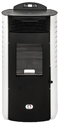 STUFE A PELLET ITALIA Siberia Aria New 15 KW Kanalisiert WiFi | Pelletöfen Effizienz 92% Heizt 140m² Autonomie 30Std Programmierbar WiFi-Steuerung 5 Geschwindigkeiten und Kräfte 24M Garantie Weiß