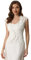 Allegra K Damen Strickjacke Spitzenärmeln Blumenmuster Abend Hochzeit Elegant Achselzucken Jacke Weiß M