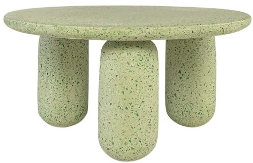 Casa Padrino Luxus Couchtisch Grün Ø 80 x H. 40 cm - Runder Terrazzo Naturstein Wohnzimmertisch - Wohnzimmer Möbel - Naturstein Möbel - Luxus Möbel - Luxus Einrichtung