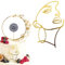 Neodtx Lady Face Cake Topper Acryl Gold Gesicht Geburtstag Tortendeko Mädchen Minimalistische Kunst Torten Deko Für Frau Braut Dusche Hochzeit Jubiläum Muttertag Party Kuchen Deko Nicht Essbar