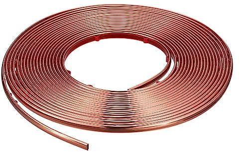 sourcing map Flexible Moulure Divise Auto-Adhésif, 33Ft x 0.31pouce Peler And Bâton Métallique Miroir Cadre, PVC Métal T Jante Moulure pour Mur Voiture Porte Armoire (Rose Or)
