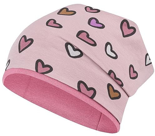 Smarilla Kinder Beanie Mütze aus Baumwolle | Doppellagige Übergangsmütze für Mädchen – Weiche Kindermütze mit niedlichen Motiven für Frühling, Herbst & Winter