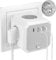 Socket Cube, Socket Cube Without Cable, 7-in-1 Socket Adapter, Socket Cube with 3 USB with Switch, 4 Compartment Multiple Socket Without Cable, Multiple Plug Without Cable - White