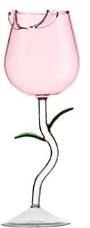 Ejoyous Copas de vino tinto en forma de rosa, copa de vino en forma de flor de rosa, vidrio de borosilicato, copa de cóctel de vino tinto, copa de vino de rosa para el hogar, restaurantes, bares y