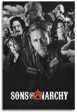 Sons of Anarchy Art Group Poster Dekorative Malerei Leinwand Wandkunst Wohnzimmer Poster Schlafzimmer Malerei,Wandkunst Bilddruck Moderne Familienzimmer Dekor 12x18inch(30x45cm)