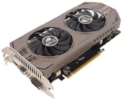 GTX 750Ti Graphics Card, 128Bit GDDR5 1020/5400MHz PCI Express 3.0 Gaming GPU Graphics Card, HDMI VGA DVI with Dual Cooling Fans for Office and PC Gaming