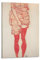 REDCHAMBER Poster für Jugendstil, Maler, Egon Schiele, Stehende Frau in Rot, Wandkunst, Gemälde, Leinwanddrucke, Dekor-Poster, Kunstwerke, 20 x 30 cm