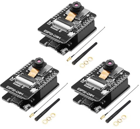 Binghe 3 Stück für ESP-CAM WiFi Bluetooth Modul, für ESP-CAM Entwicklungsplatine mit OV2640 Kamara Modul + 2.4G Externe Antenne + ESP-CAM das Programmiermodul mit Mini-USB kompatibel mit Arduino