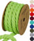 Halbach Seidenbänder recycelte Baumwollkordel, Breite: 10 mm/Länge 4 Meter, Nachhaltiges Baumwollgarn für Makramee, Naturkordel zum Basteln, Farbe: Apfel grün