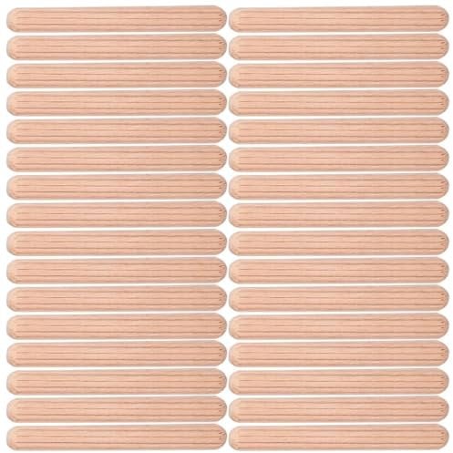 Tacos Madera,100 pcs 6 * 50mm espigas de Madera,Tacos de Madera, con Llave Hexagonal,para Muebles de Carpintería Carpintero Aficionado