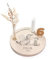 Nord-Kind® personalisierter Geburtstagsteller aus Holz mit Kerzen, Vase & Zahlen [20cm Ø]| Geburtstagsteller Holz | Geburtstagsteller personalisiert | Kerzenteller Geburtstag Kinder | Drache mit Junge