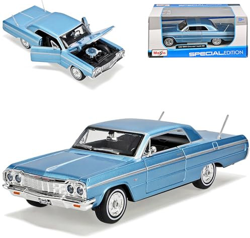 Generisch Chevrolet Impala Coupe Blau 1964 1/24 Modell Auto