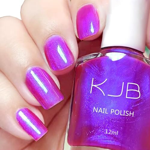 Purple Nail Polish, Glitter nail polish Violet Nail Varnish, Quick Dry glitter nail polish, Long Lasting, Chip Resistant, Non-Toxic, Quick Drying, No Need UV Lamp Curing for At Home (13#)