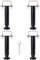 Pied de Lit Universel, Pieds pour Sommier à Lattes sans Perçage, Hauteur Réglable 18-30cm, U Largeur Interne 68mm, Design: Metallique Noir, Rond ø 3.8cm, pour le Cadre Central sans Trou, Lot de 4