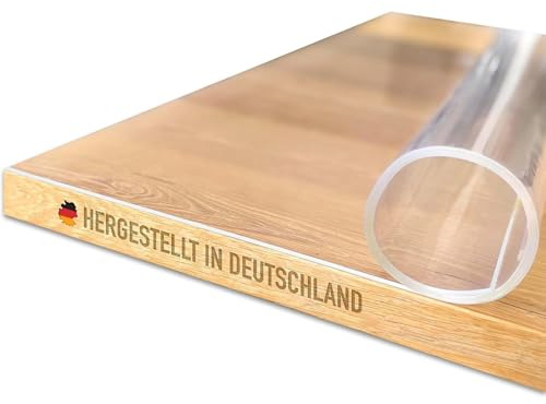 Profolio Tischfolie Rechteckig und Transparent mit abgeschrägter V-Kante - Klare Hochglanz Tischdecke als Schutz - Glasklare 2mm Folie für Ihren Tisch - 140 x 80cm - Größe Wählbar