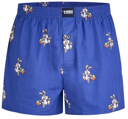 Happy Shorts Herren American Boxer Boxershorts Osterhase 'New FIT', Farbe:Osterhase - Easter Bunny, Grösse:XL