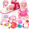 Lypsochaat Baby Doll Accessories Toy, Baby Feeding Caring Set with Stuff Baby Doll Diaper Bag Bottles Clothes, Pretend Role Play Toy for Kids Toddlers Boys Girls 3+ Years Old