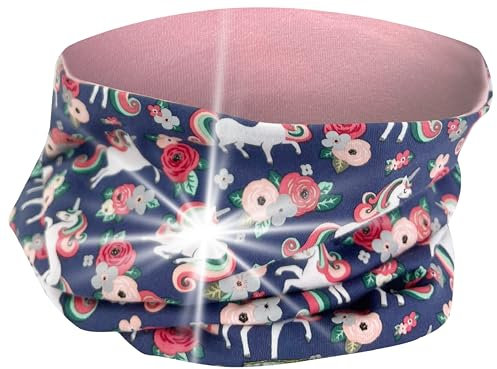 HECKBO 360° Reflektor Kinder Loop Schal - Jersey innen für Übergangszeit - Einhorn