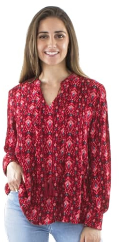 Coline - Blouse Manches Longues imprimé Ethnique
