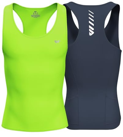 Lo.gas Rennrad Trikot Herren Ärmellos, Radtrikot Leichtgewicht und Atmungsaktiv, Fahrradtrikot mit Gesäßtasche, 2er Pack Grün+Graublau XL