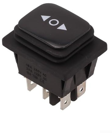Entgoinggo Interrupteur inverseur étanche à 6 broches, 20 A à 125 V CA - Puissance nominale momentanée - Interrupteur d'inversion de polarité momentanée - Interrupteur d'actionneur linéaire étanche