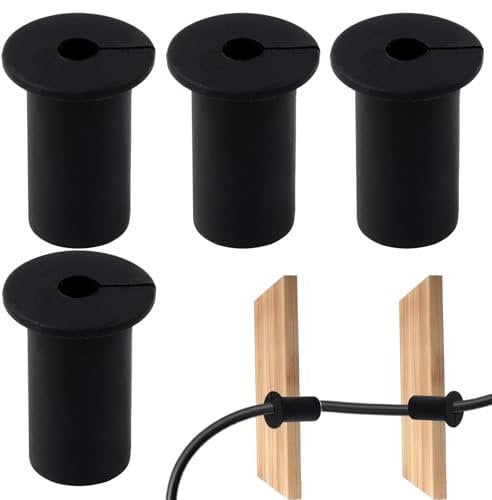 Maxqzin 4Pcs Cable Routing Rubber Kit Starlink Cable Grommet Wall Grommets for Cables Silicone Cable Feed Through Bushings 19mm Diameter Hole Cable Wall Grommets for Organizing Protecting Cord Black