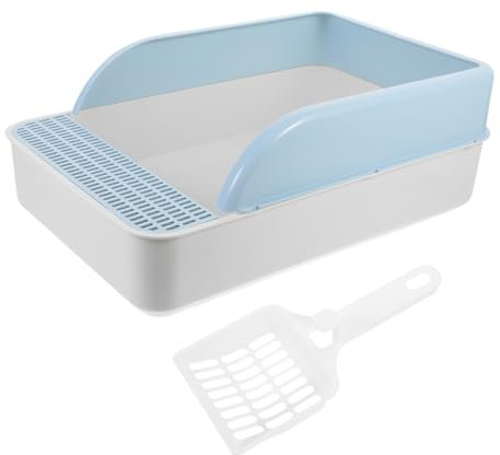COLLBATH Box Large Cat Litter Box Carpet Cleaner Foam Small Cat Litter Tray Cat Brush Carpet Solution Clumping Cat Litter Cat Litter Tray with Hood Litter Pan Large Abs Sky-blue