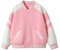 Rolanko Giaccione da Baseball per Ragazze e Ragazzi, Stile Varsity con Taschi Giubbotto da Scuola Giubbotto Bomber per Bambini, Rosa, Taglia: 160, 11-12 anni
