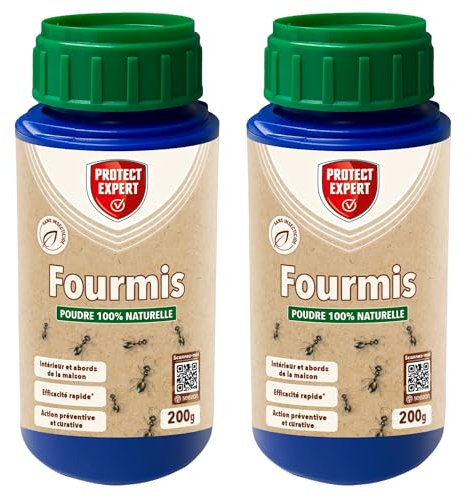 PROTECT EXPERT Poudre Anti Fourmis & Fourmilières - Intérieur & Abords De La Maison - Action Préventive & Curative - Efficacité Rapide FPOUDSI (400g - Poudre Anti Fourmis)