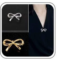 Yheakne Broche Noeud Vintage Broche Noeud Ruban Argent Broche Badge Broche Noeud Filigrane Broche Noeud Papillon Métal Broche Revers Broche Robe Manteau Broche Bijoux Pour Femmes