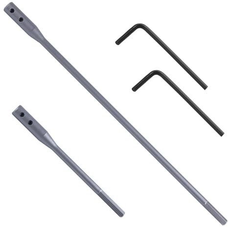 SPEEDWOX 4Pcs 1/4 Extension Drill Bit Set Wood Spade Drill Bit Extension 6 and 12 Inches Spade Drill Bit Extension with 2 Pieces Key Wood Spade Bits Spade Bit Extension Set for Turners Furniture