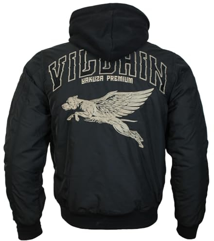 Yakuza Premium Herren Bomberjacke 3763 schwarz mit Kapuze