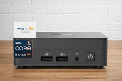 ASUS NUC 13 Pro Slim Mini PC Desktop, Intel Core i5-13420H (Up to 4.6GHz), 16GB RAM, 512GB PCIe SSD, 2 HDMI 2.1, 2 Thunderbolt, Wi-Fi 6E, Bluetooth 5.3, Ultra-Quiet Design, Windows 11 Pro